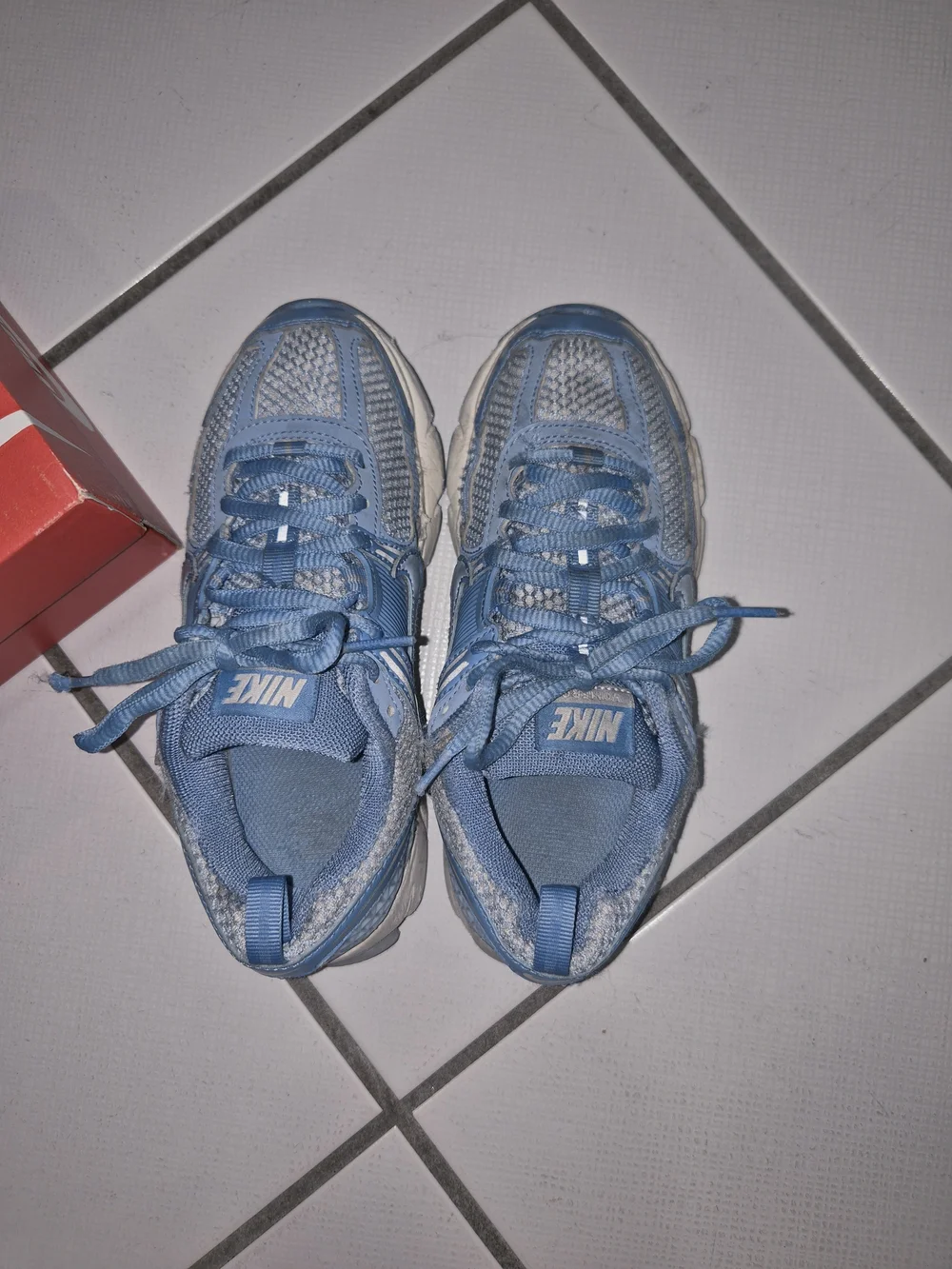 Nike Vomero 5 Kids Light Blue Mesh Athletic Sneakers